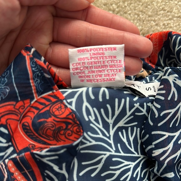 Gretchen Scott Palanquin Party Navy Blue Red V-Neck Ruffles Women’s Small - Picture 12 of 14